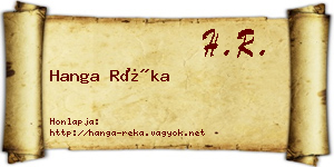 Hanga Réka névjegykártya